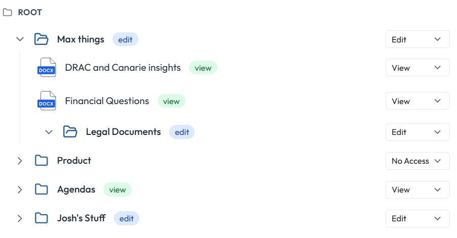 Permission Settings interface