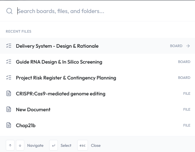 Document Search interface